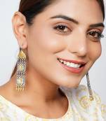 Gold plated silver floral ear hoops