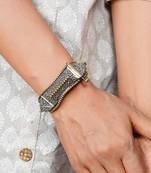 Gold plated silver rawa statement design bangle kada