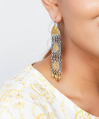 Gold plated silver floral ear hoops 3