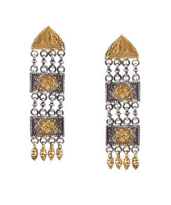 Gold plated silver floral ear hoops 5