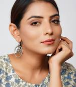 Silver oxidized adorable jhumki ear hoops