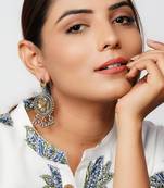 Gold plated silver floral stud earrings