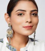 Gold plated silver peacock design earrings