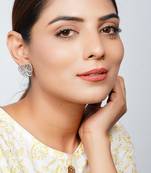 Silver oxidized butter fly & rawa stud earrings