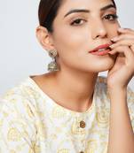 Gold plated silver floral statement stud jhumki