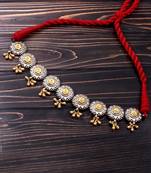 Gold plated floral adorable choker thread necklace