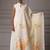 Geroo Jaipur Beige Hand Painted Organza Dupatta With Crochet Lace