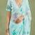 Sea Green Hand Painted Mukaish Chiffon Saree