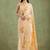 Beige Hand Painted Mukaish Chiffon Saree