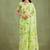 Green Hand Painted Mukaish Chiffon Saree