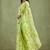 Green Hand Painted Mukaish Chiffon Saree