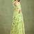 Green Hand Painted Mukaish Chiffon Saree