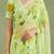 Green Hand Painted Mukaish Chiffon Saree