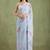 Grey Hand Painted Mukaish Chiffon Saree