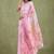 Pink Hand Painted Mukaish Chiffon Saree