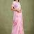 Pink Hand Painted Mukaish Chiffon Saree