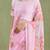 Pink Hand Painted Mukaish Chiffon Saree