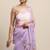 Purple Hand Painted Floral Chiffon Saree