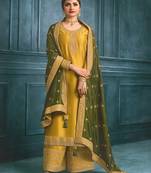 Mustard Color Silk Georgette Designer Salwar Suit
