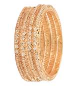 9blings gold-plated cz stone bangles - set of 4