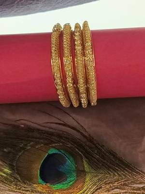 9blings gold-plated cz stone bangles - set of 4 2