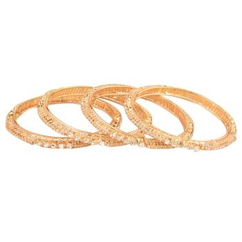 9blings gold-plated cz stone bangles - set of 4 4