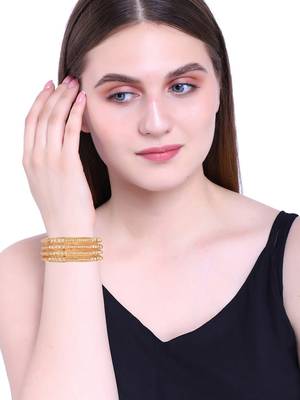 9blings gold-plated cz stone bangles - set of 4 5