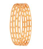  glamorous radiance: set of 4 gold-plated sleek american diamond bangles