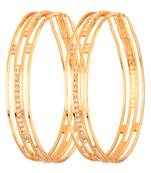 9blings set of 2 gold-plated american diamond bangles