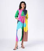 Multicolor new town midi dress