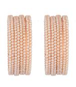 timeless elegance: set of 4 gold-plated pearl bangles