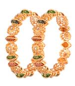  gold-plated meenakari work bangles - set of 2