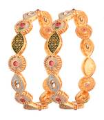  radiant heritage: gold-plated meenakari design bangles - set of 2