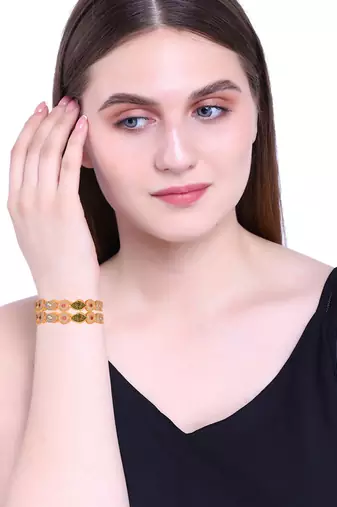  radiant heritage: gold-plated meenakari design bangles - set of 2