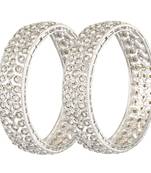  twilight sparkle: the silver plated stoned 2-piece kada bangle set