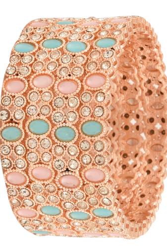  radiant harmony: set of 4 rose gold-plated cz stone fusion bangles