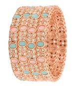  radiant harmony: set of 4 rose gold-plated cz stone fusion bangles