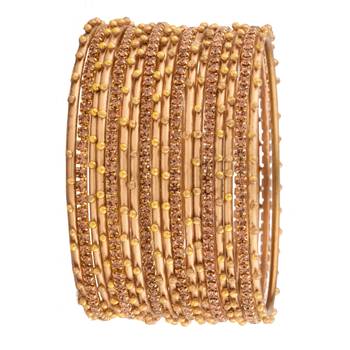 9blings glimmering harmony: gold plated plain and cz stone bangles 1