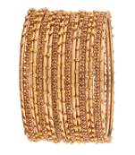 9blings glimmering harmony: gold plated plain and cz stone bangles