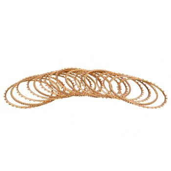 9blings glimmering harmony: gold plated plain and cz stone bangles 3