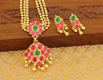 Designer micro gold plated necklace set 3