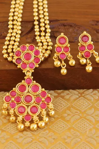 Designer micro gold plated necklace set