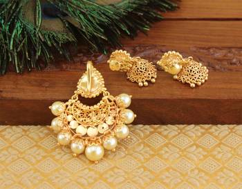 Designer Kempu gold plated pendant set 2