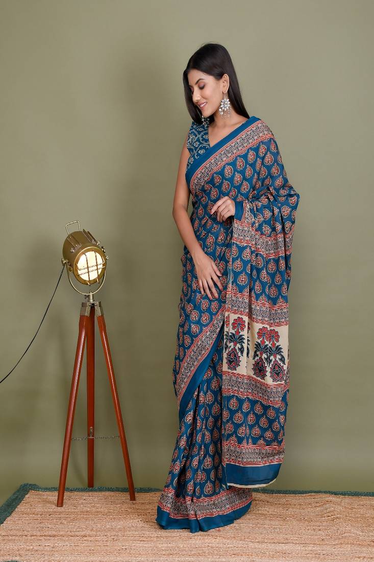 Hand Block Printed Cotton Saree