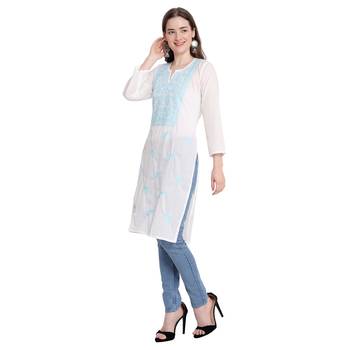 Lucknowi chikankari cotton kurti 5