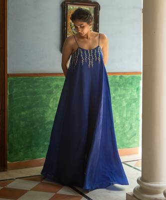 Blue flared jumpsuit 1