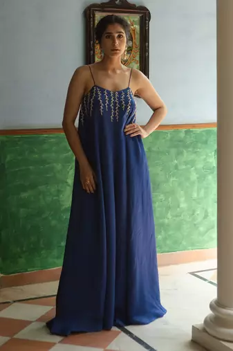 Blue flared jumpsuit