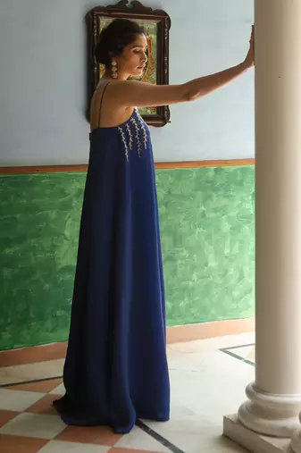 Blue flared jumpsuit