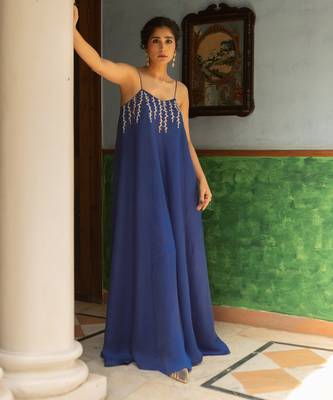 Blue flared jumpsuit 4