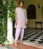Lavender stripes kurti set